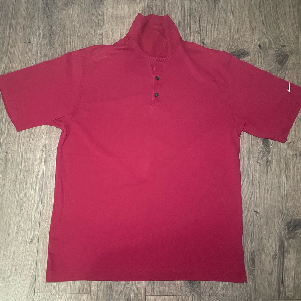 Nike Golf Polo Shirt Men's Red Short Sleeve Size L